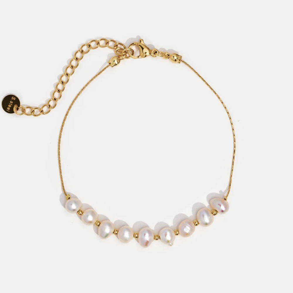 18K Gold Plated Irregular Pearl Bracelet
